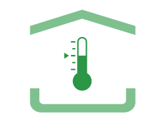 Requires only 30% of the heating & cooling of wood-framed homes